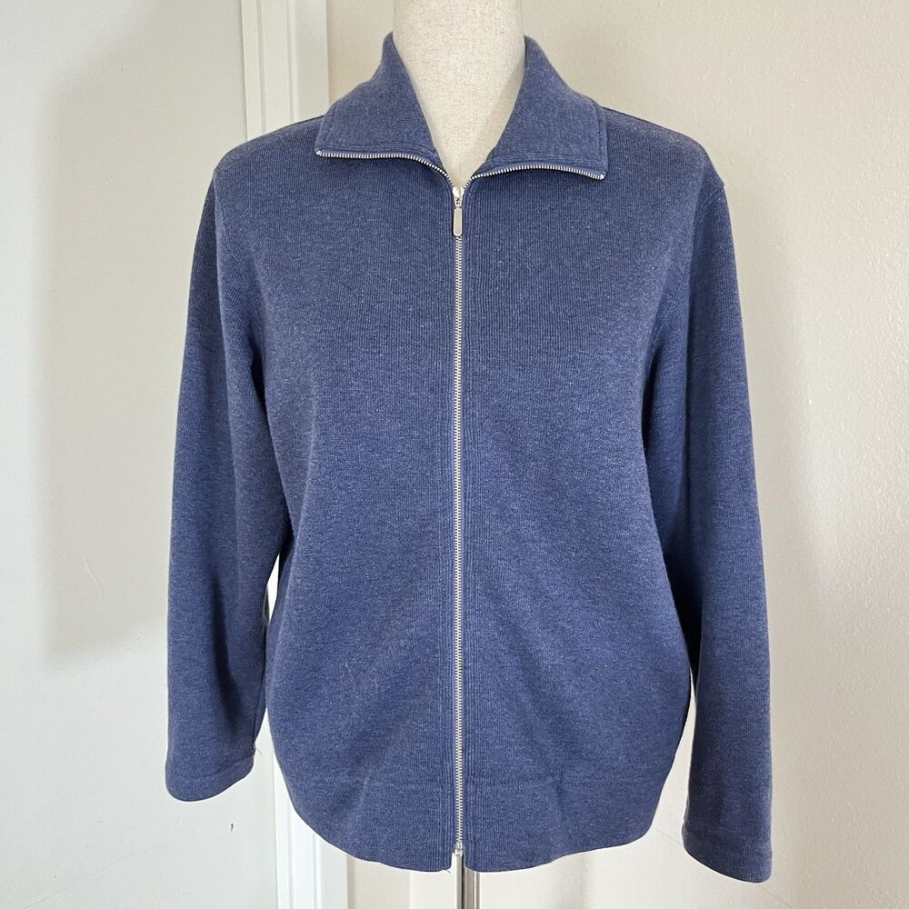 Vintage Y2K Talbots Blue Cloth Zip Up Jacket Sz S